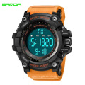 SANDA 359 Functional led wrist watches for boy automatic luminous water resistant sport men digital watch